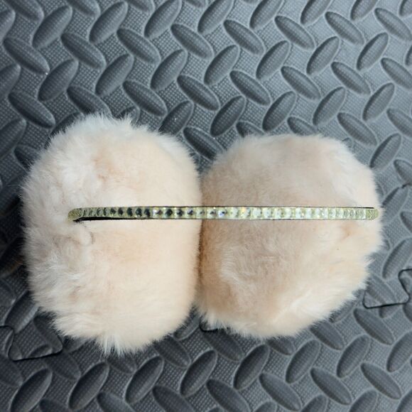 Girls Winter Warm Adjustable Faux Fur Soft Plush Earmuffs Ear Warmers - Beige - Picture 3 of 4